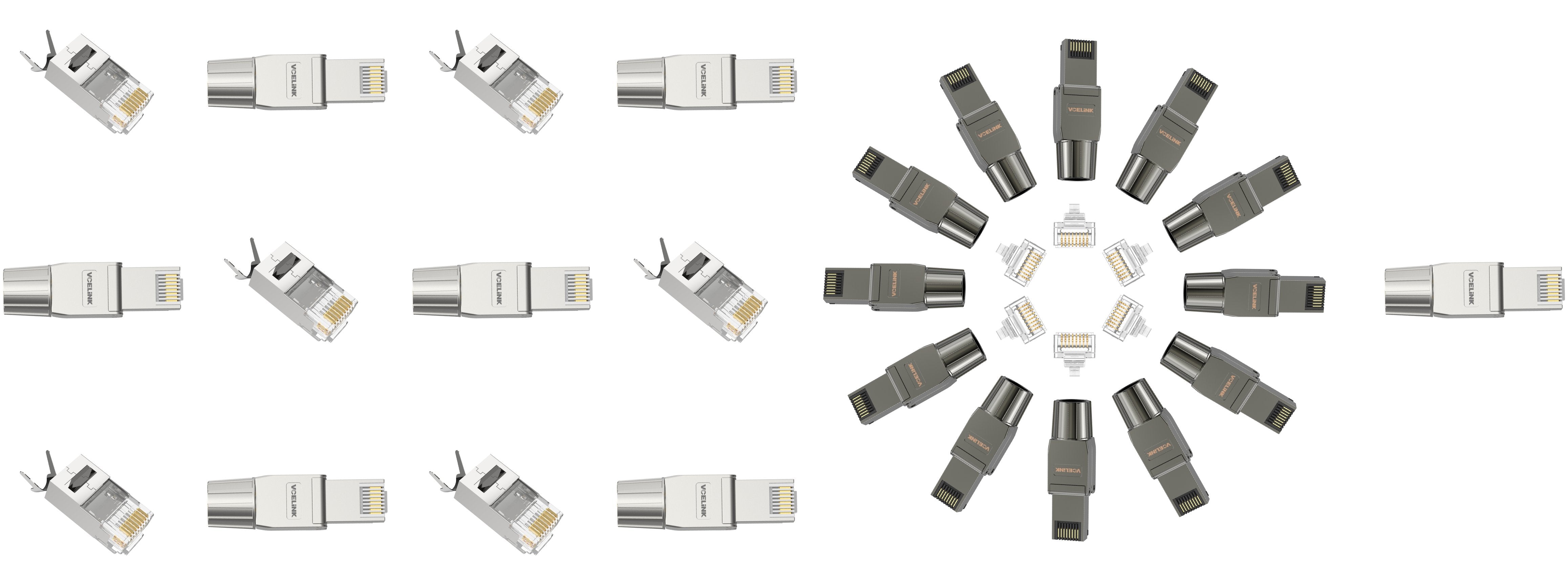 face to face 20X PIC 190007 RJ45 Connector Ethernet Plug 8p sheilded, datasheet