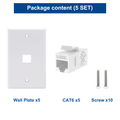 Ethernet Wall Jack Cat6 1 Port UL-Listed VCELINK