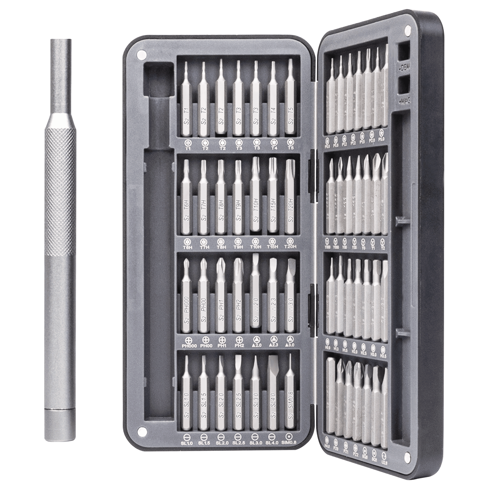 Magnetic precision screwdriver set