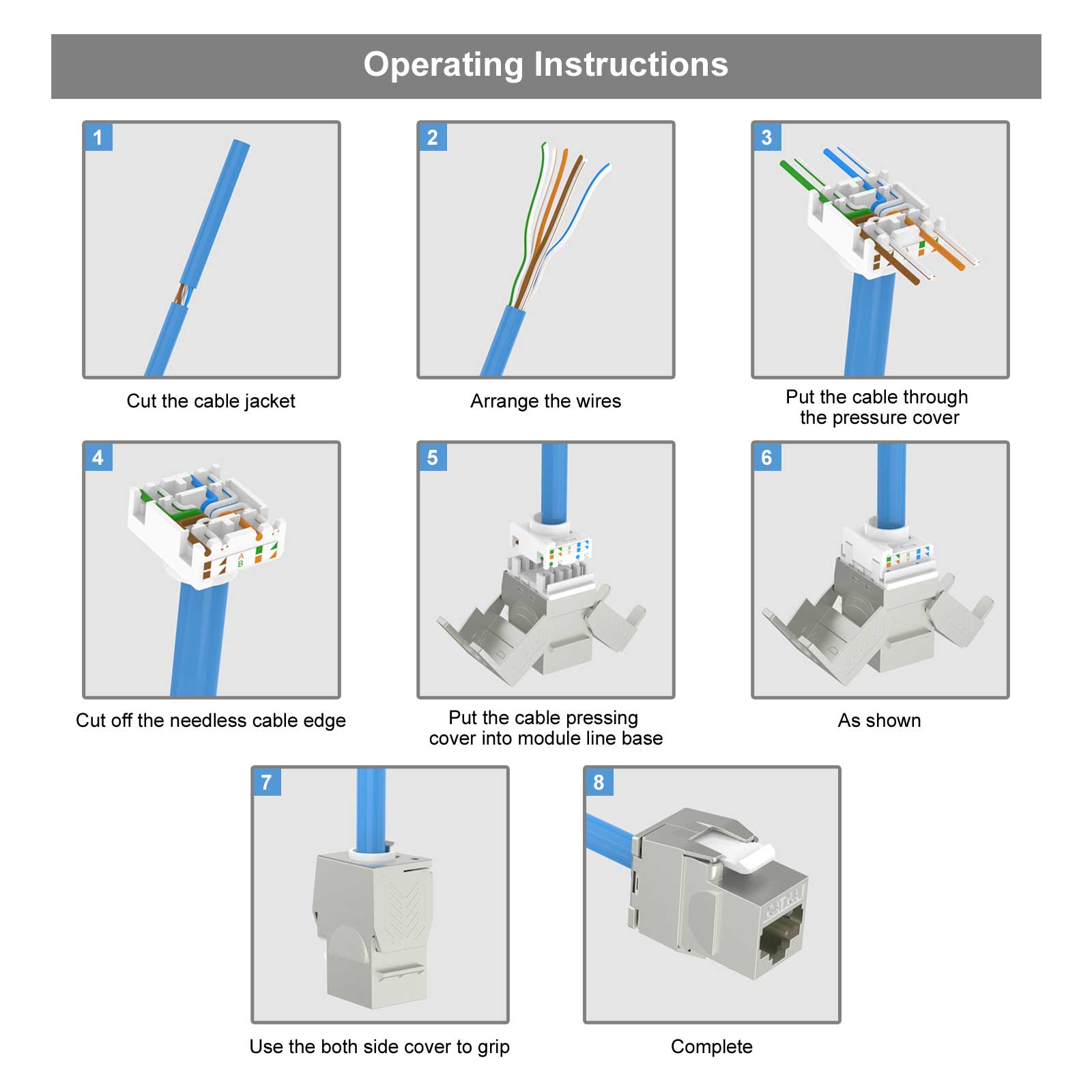 how to install cat6 toolless plug