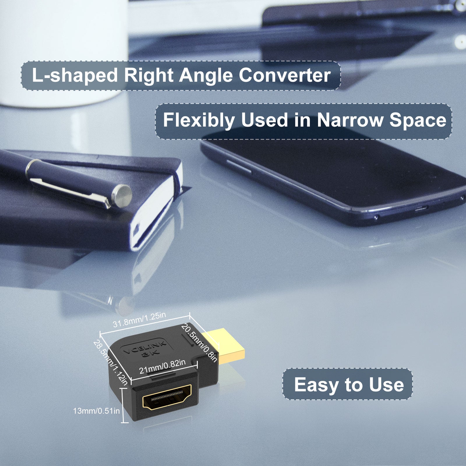 270 degree hdmi connector