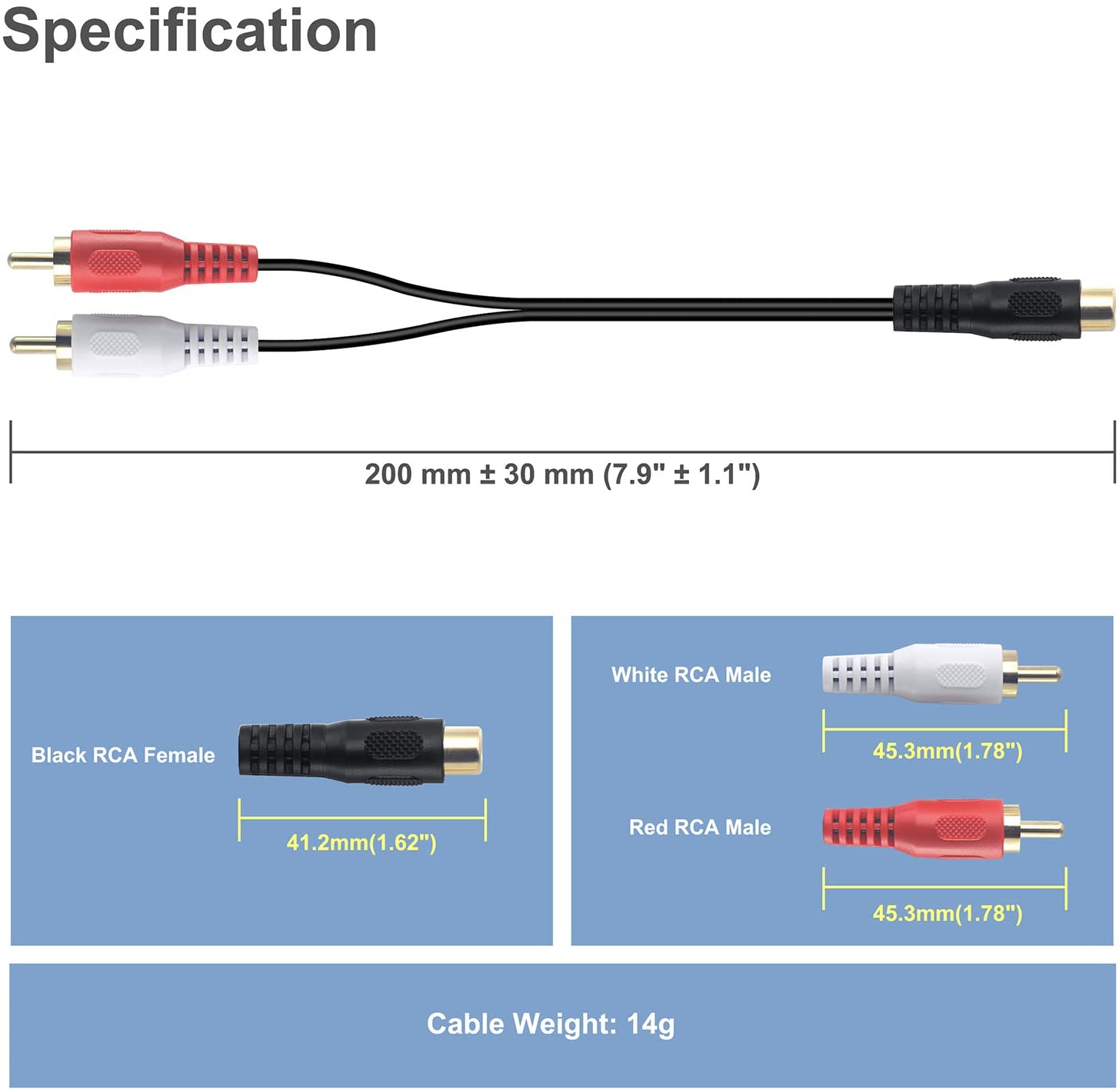 2 rca male to female