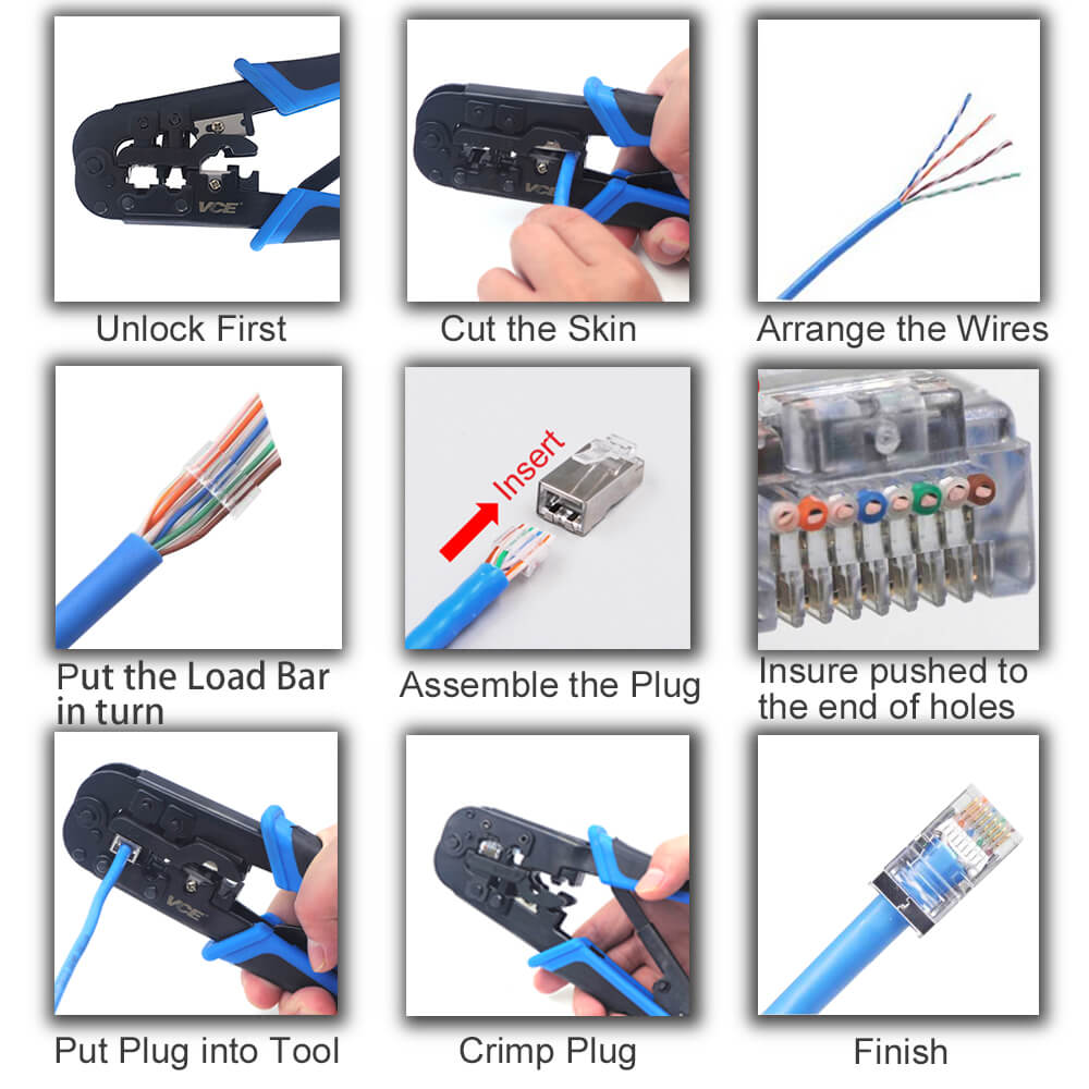 rj45 crimping tool demonstration