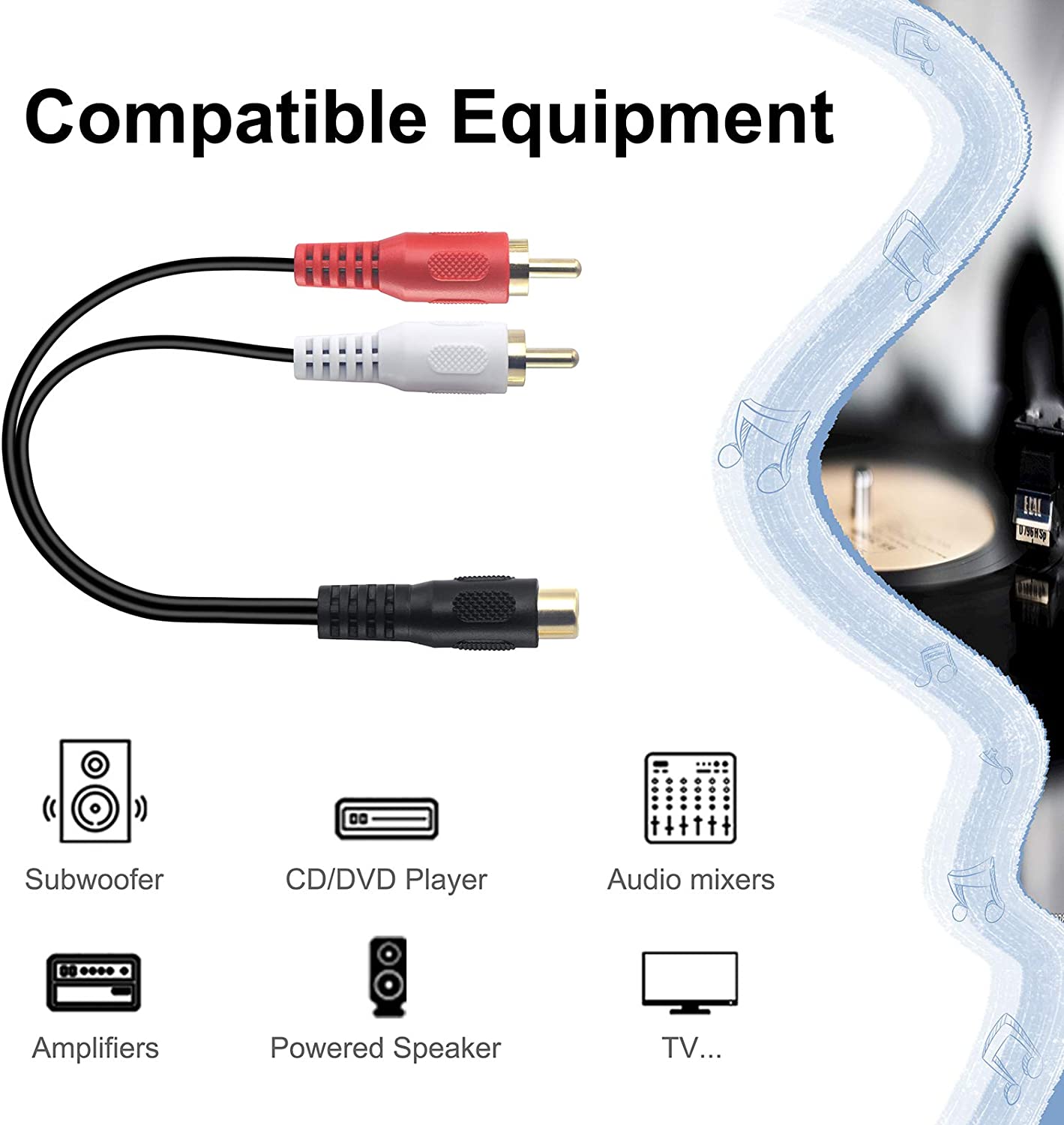 rca splitter 1 female to 2 male