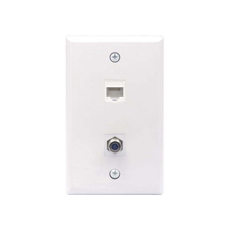 dual ethernet and coax wall plate