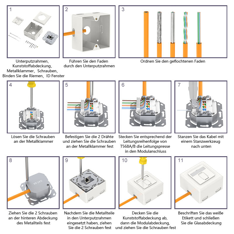 how to install ethernet wall plate