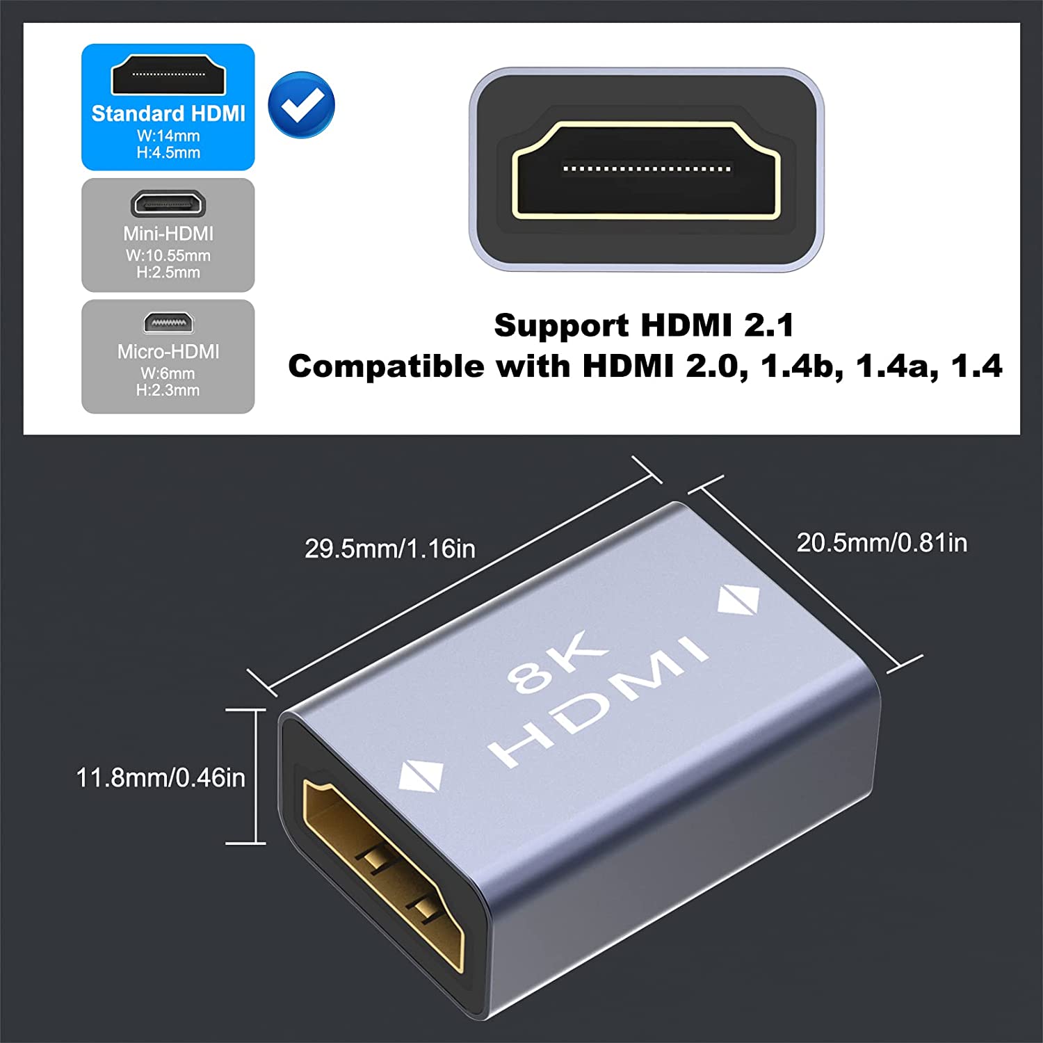 hdmi female coupler