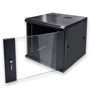 12U 19-Inch Single Section Wall Mount Cabinet 450mm Depth Right-angled side view