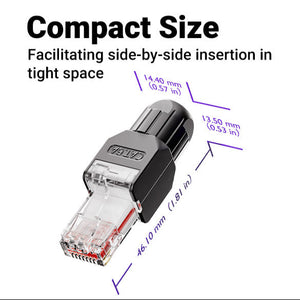 Compact Toolless RJ45 Connector Cat6a 