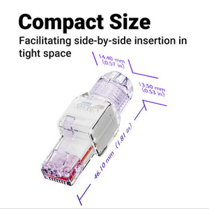 Compact Toolless RJ45 Connector Cat6a 