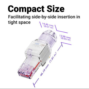 Compact Toolless RJ45 Connector Cat6