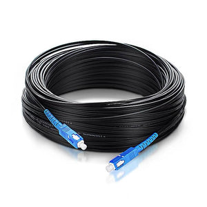 black fiber optic cable
