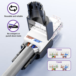 Compact Toolless RJ45 Connector Cat6a 