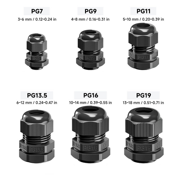 IP68 Nylon Waterproof Cable Gland One thread standard (PG)