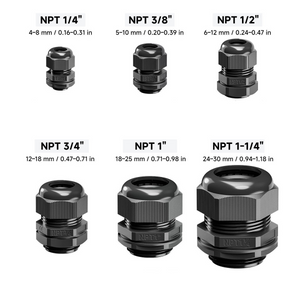 IP68 Nylon Waterproof Cable Gland One thread standard (NPT)