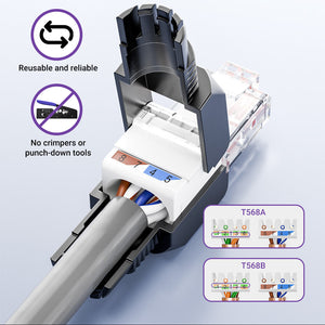 Compact Toolless RJ45 Connector Cat6