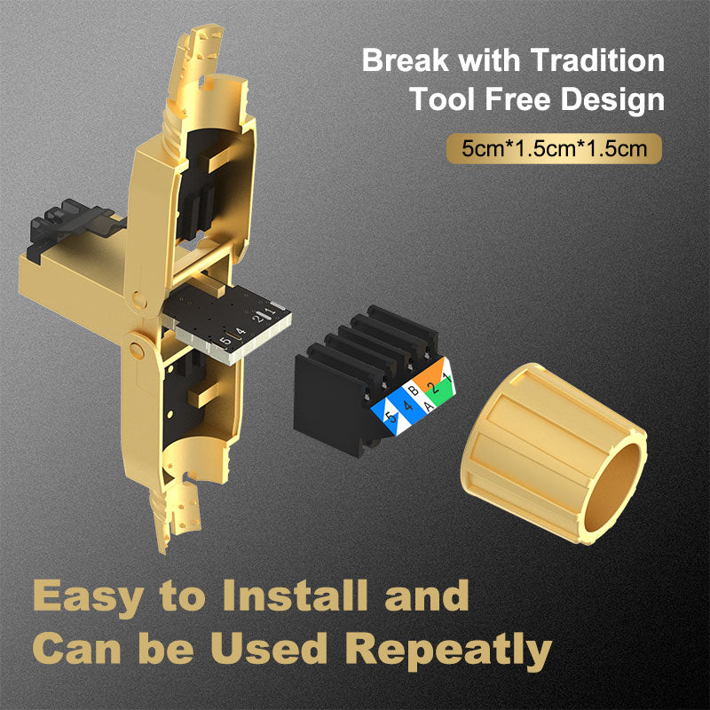 VCELINK 50-Pack Cat7/Cat6A Shielded RJ45 Connectors - Gold Plated Pass Through Ethernet Plugs