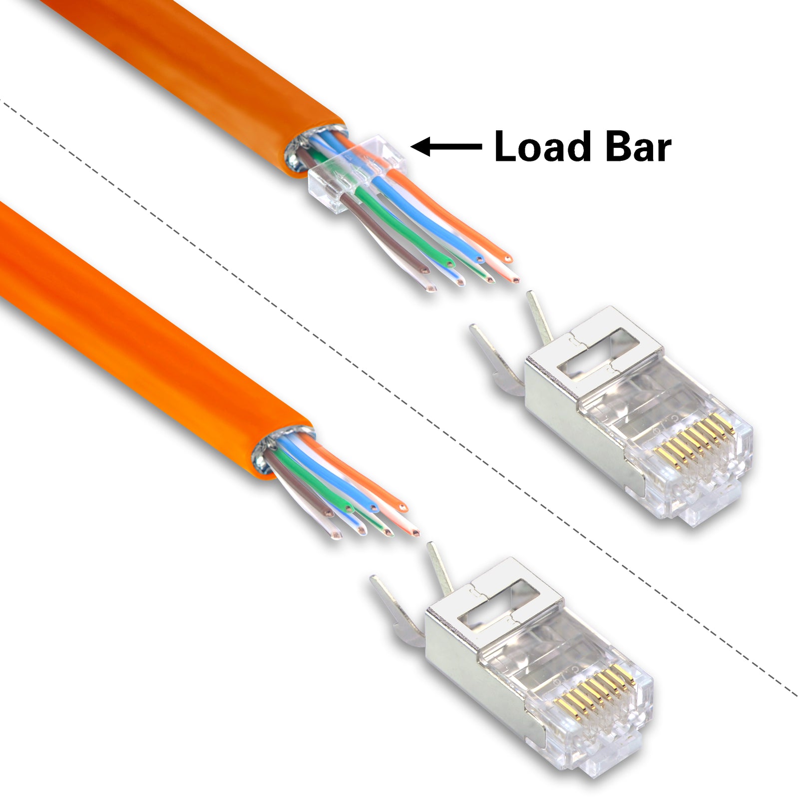 Connecteur RJ45 Fiche Cat 7 Embout Ethernet POE RJ45 Câble Connecteur  Ethernet à Serti CAT7 CAT6a CAT6 AWG23 avec décharge de Traction Protection