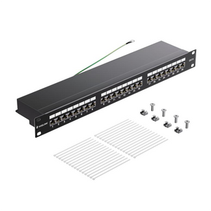 1U Shielded CAT6A 24 Port RJ45 Patch Panel VCELINK