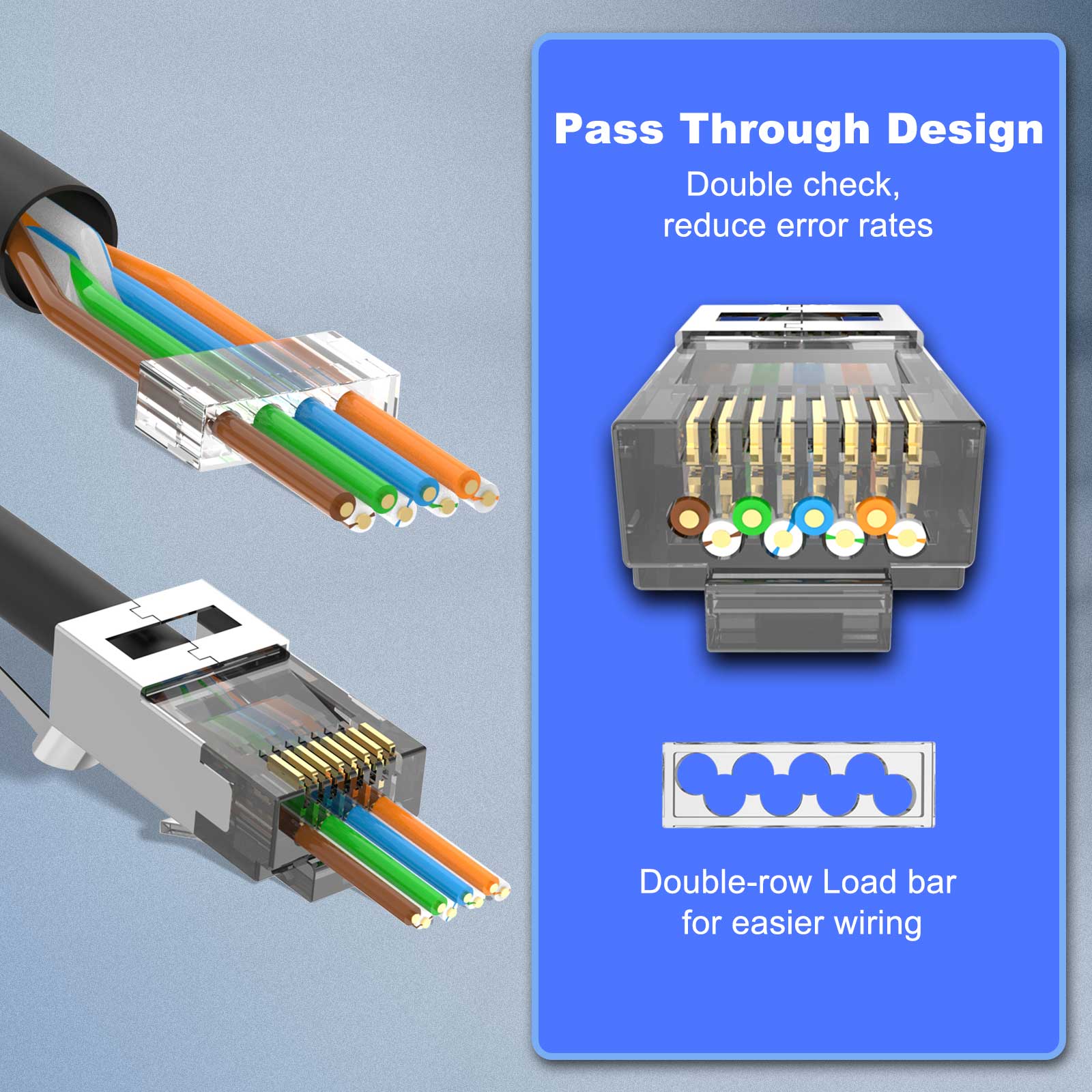 Mediabridge™ Cat7 Connector (Gold Shielded) - RJ45 Plug for Cat7 Ethernet  Cable - 8P8C 50UM - 30 Pack (Part# 51P-C7-30PK)