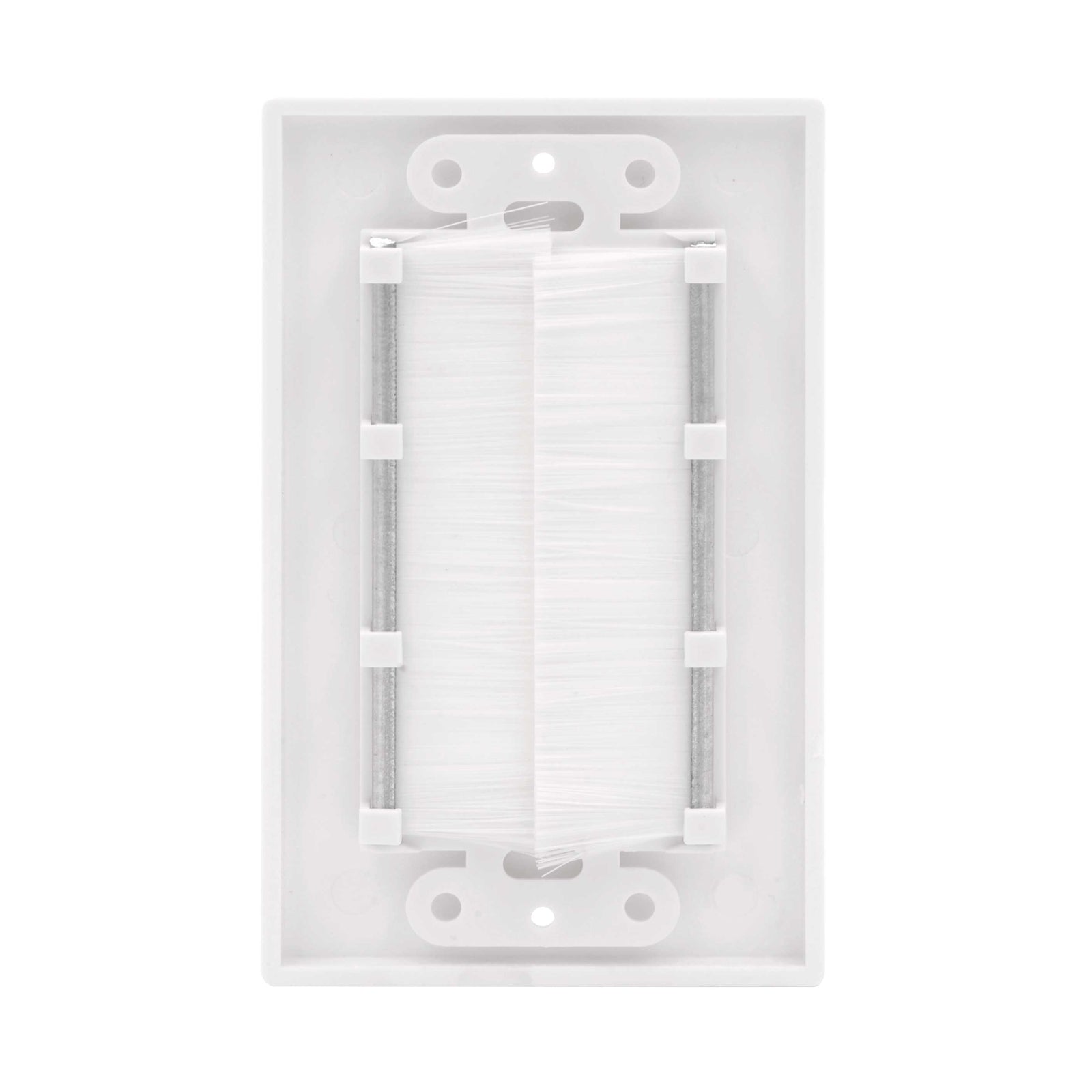 Single Gang Bulk Cable Wall Plate with Grommet White (Hole Style