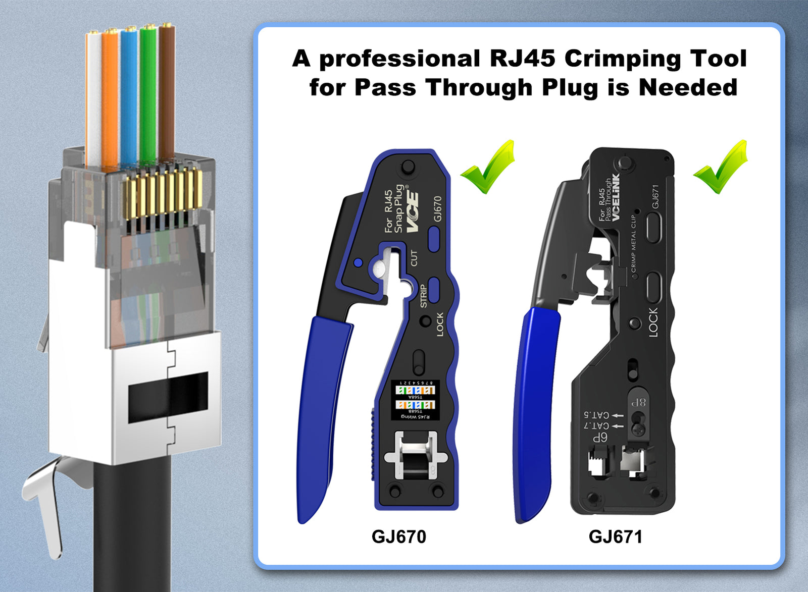 Cat7 RJ45 Plug VCELINK