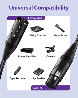 Male to Female XLR Microphone Cable 