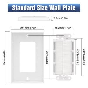 face wall plate size