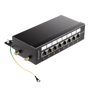 8 Port Shielded Cat6a Patch Panel with RJ45 Sockets