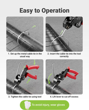 Metal Zip Tie Tool with 100 PCS 304 Zip Ties 