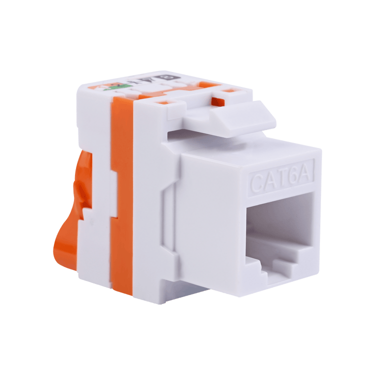 Toolless Cat6a Twist Keystone Jack is ideal for creating a new network port in a patch panel or wall plate for your home and office network installations.