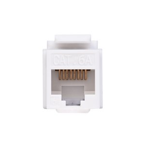 Cat6a Keystone Jack UL-Listed easily removed from panels with a single screwdriver.