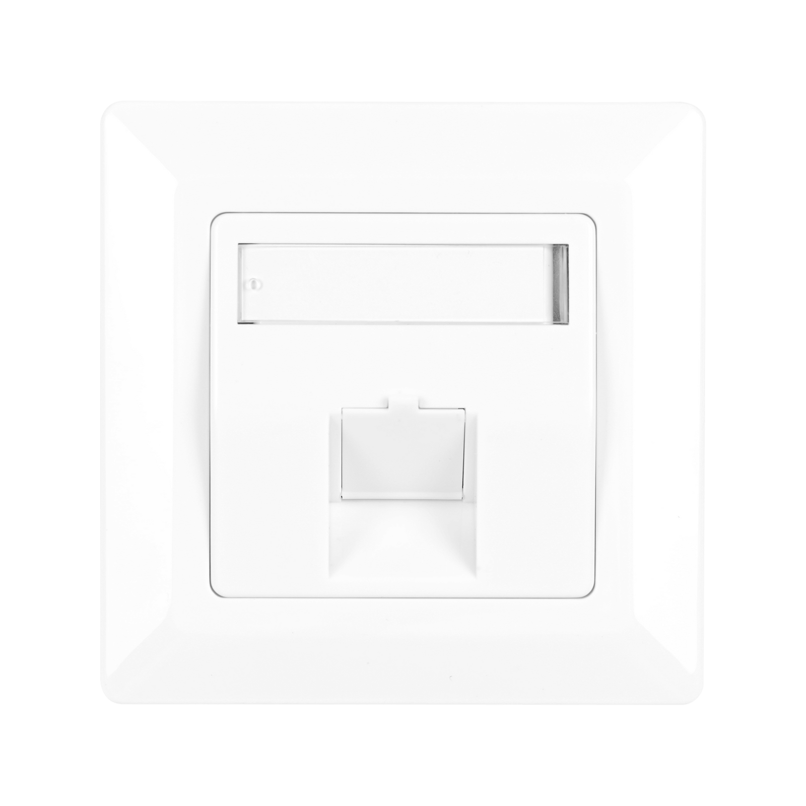 Construct Pro Single Gang Keystone Wall Plate - Screwless Face Light Almond