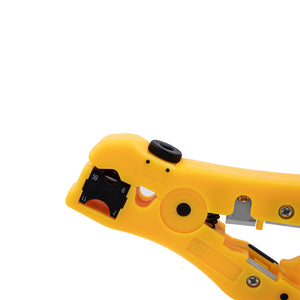 Universal Cable Wire Stripper with rotary adjustment dial allows blade depth control based on cable diameter