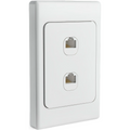 Australia-Style Ethernet Keystone Wall Plate 2 Port with Cat6 Coupler VCELINK