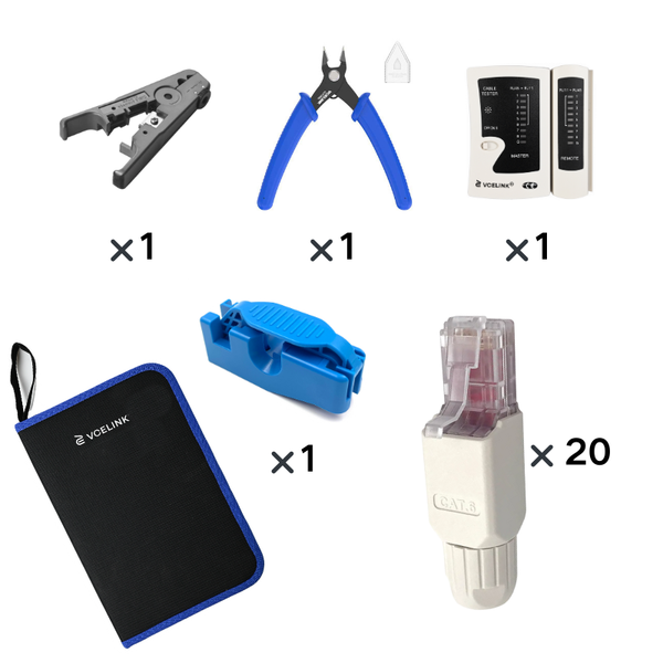 KJ22 Cat6 Field Toolless Plug Kit VCELINK