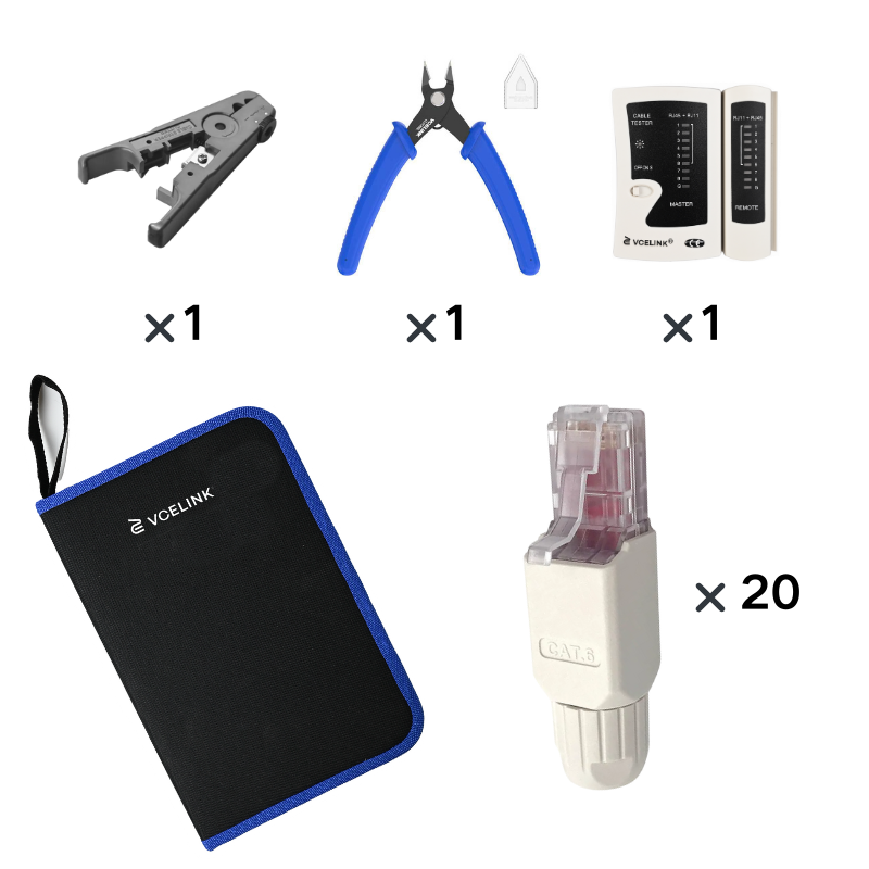 Cat6 Field Tool-Free Plug Kit VCELINK