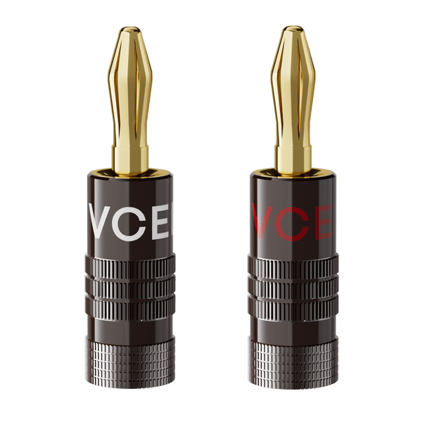 24K Gold Plated Dual-Screw Type Speaker Banana Plugs VCELINK