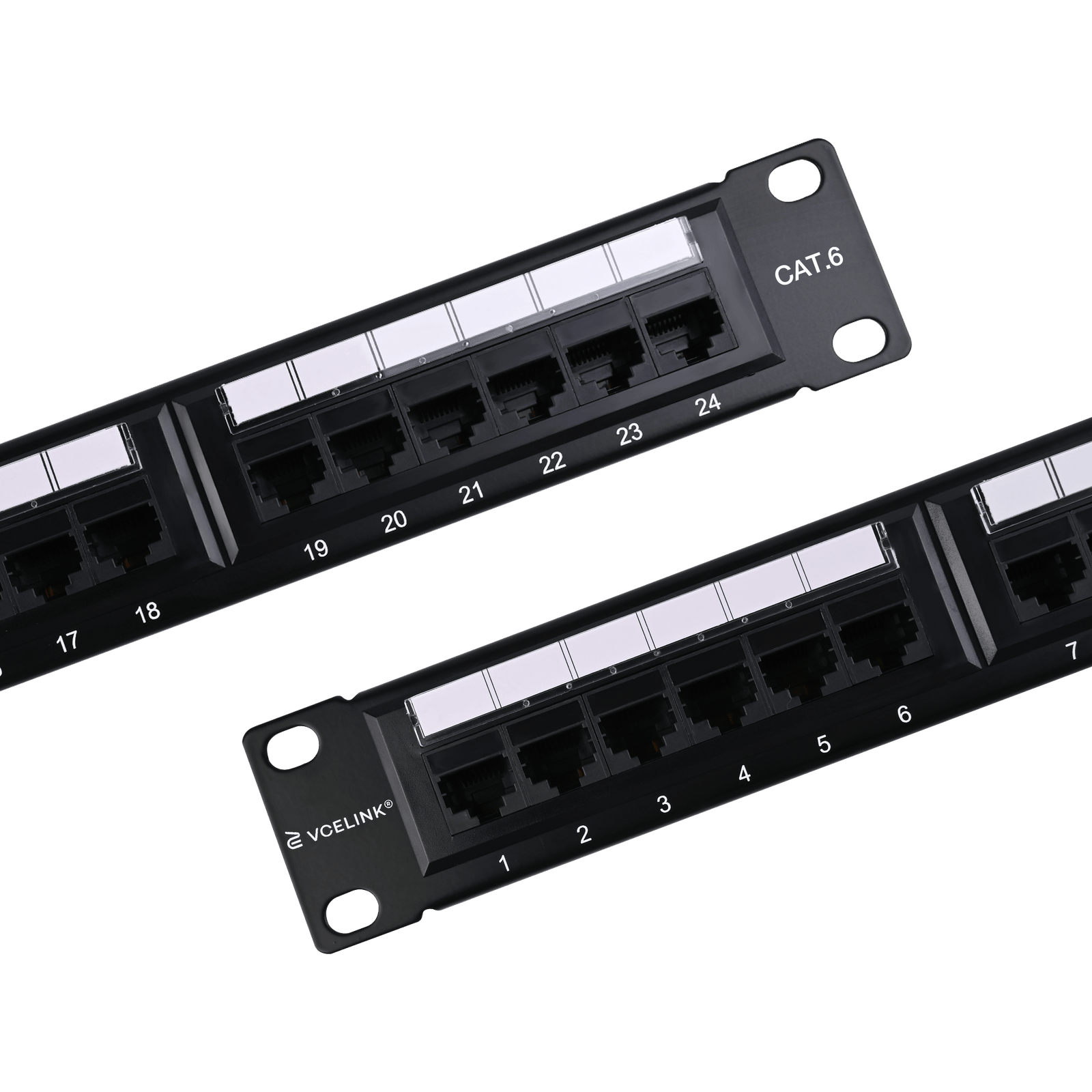 Unshielded Cat6 Punch Down Patch Panel, 24 Port VCELINK