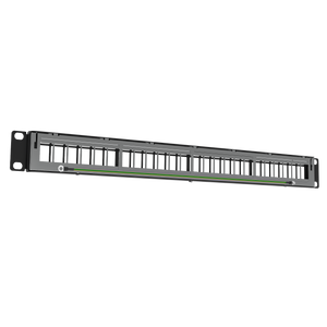 The reverse side of the shielded patch panel.