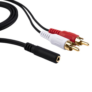 3.5 mm Female to 2 RCA Male Stereo Audio Cable 