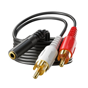 3.5 mm Female to 2 RCA Male Stereo Audio Cable 