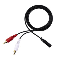 3.5 mm Female to 2 RCA Male Stereo Audio Cable 