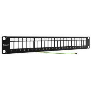 shielded patch panel compatible with any standard-sized keystone coupler
