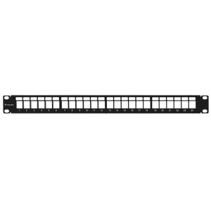 Shielded patch panel fits 19 inch rack