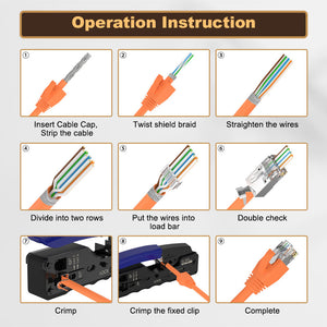 how to install rj45 pass-through connector