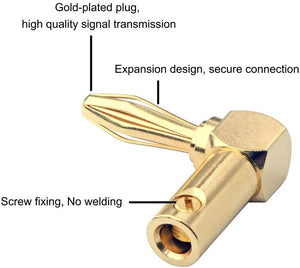 right angle speaker banana plugs