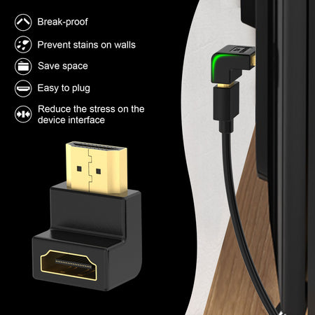 Up Down Right Left 90 Degree Angled HDMI 2.1 Cable 8K Ultra HDTV HDR Adapter AU - Foto 10