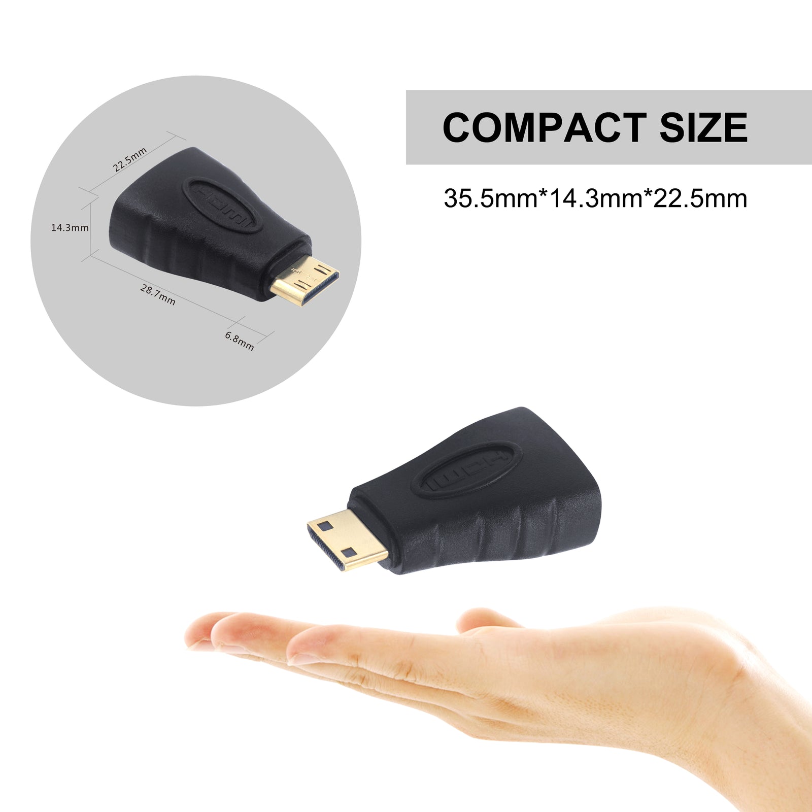 Mini HDMI® Female to HDMI® Male Adapter, Adapters and Couplers