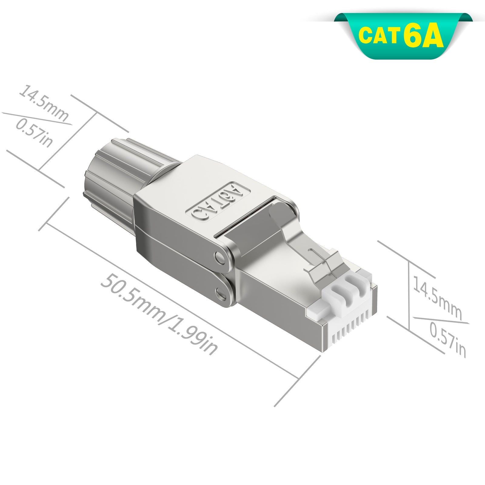 VCELINK RJ45 Cat7 Connectors 2-Pack, Tool-Free Zinc Alloy Shielded Ethernet  Termination Plugs for 23AWG SFTP Cables, 10G Easy Internet Plug, Fast